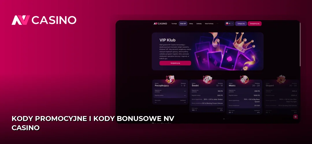 Zrzut ekranu strony NV Casino